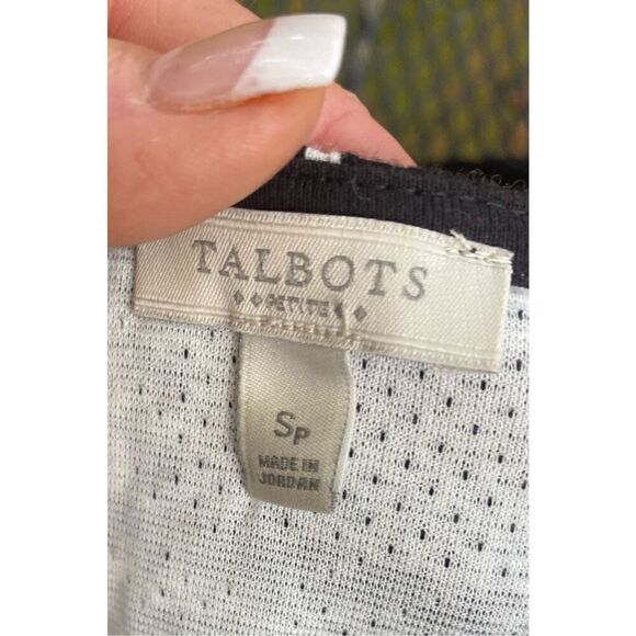 Black and White Asymmetrical Top by Talbots.  Size SP.  window pane design.  3/4 - Picture 5 of 7